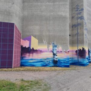 "Reservoar" Detail of mural. Katrineholm. 2023